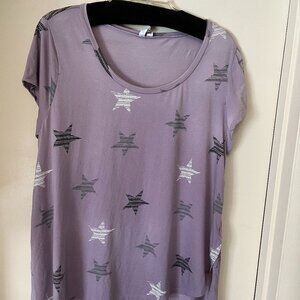 Cable and Gauge Very Soft Short Sleeve Top, Size XL